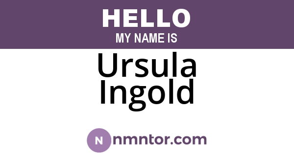 Ursula Ingold