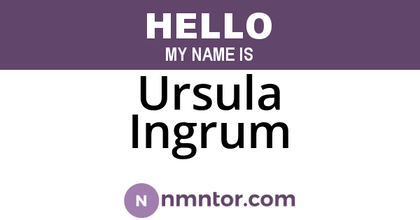 Ursula Ingrum