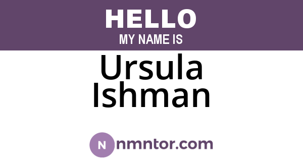 Ursula Ishman