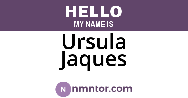 Ursula Jaques