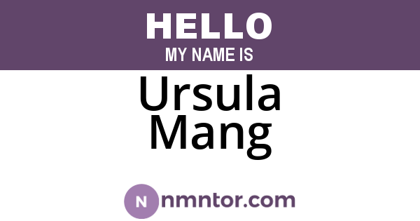 Ursula Mang