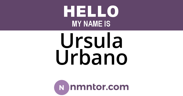 Ursula Urbano