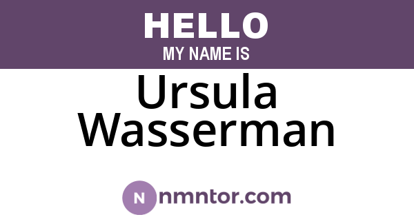 Ursula Wasserman