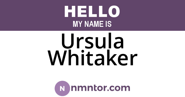 Ursula Whitaker