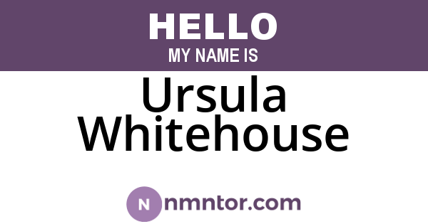 Ursula Whitehouse
