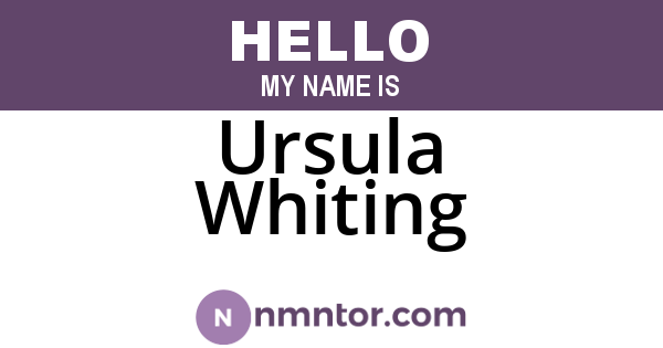 Ursula Whiting