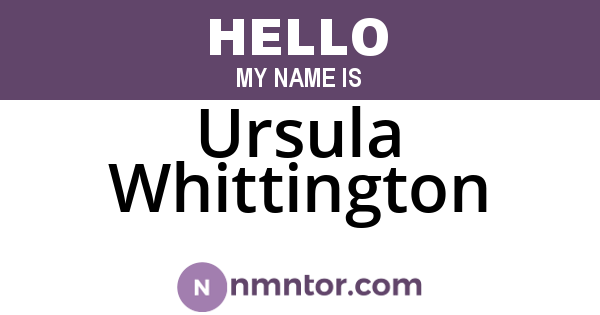 Ursula Whittington
