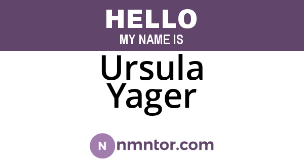 Ursula Yager