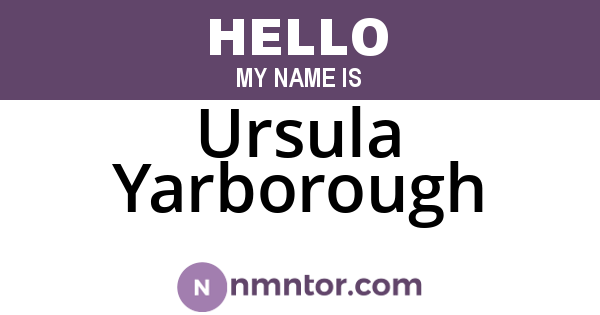 Ursula Yarborough