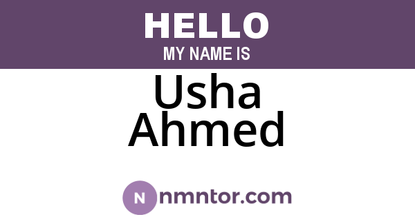 Usha Ahmed