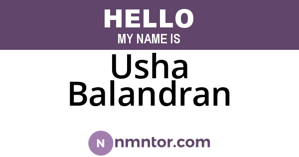 Usha Balandran
