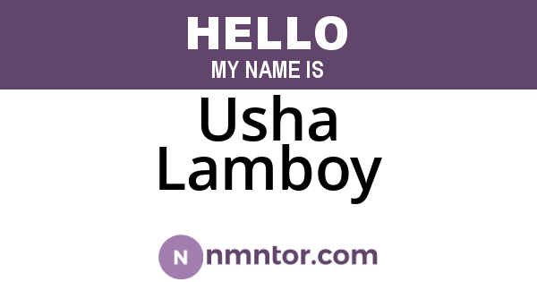 Usha Lamboy