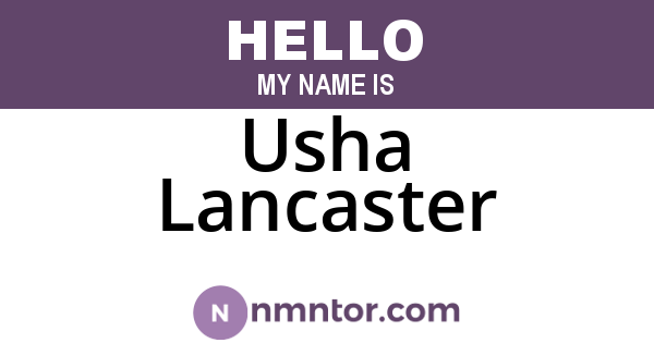 Usha Lancaster