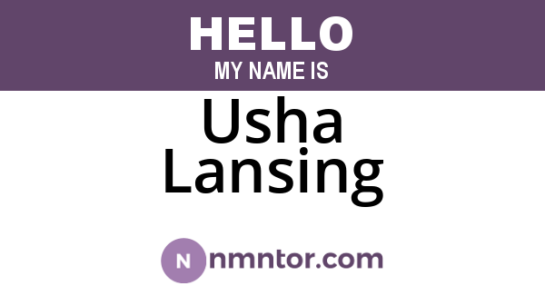 Usha Lansing
