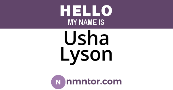 Usha Lyson