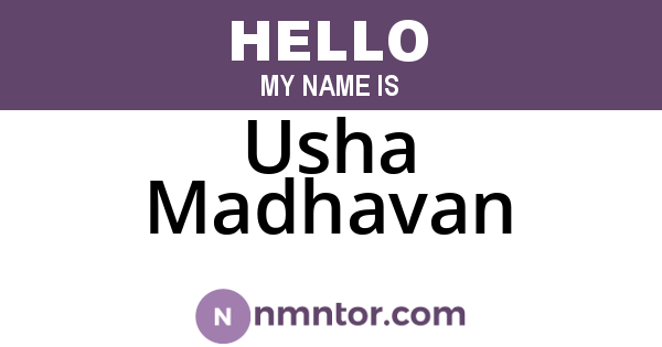 Usha Madhavan