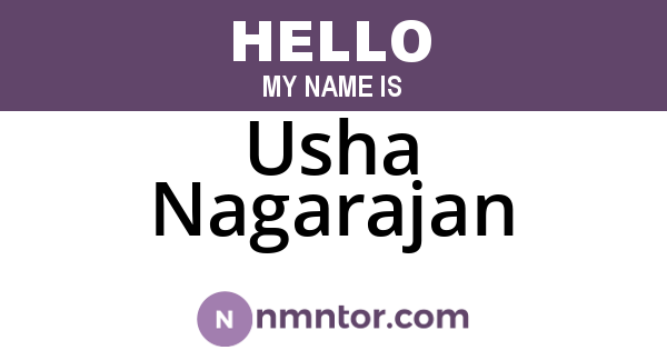 Usha Nagarajan