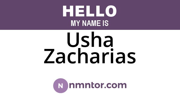 Usha Zacharias