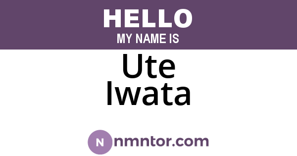 Ute Iwata