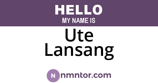 Ute Lansang