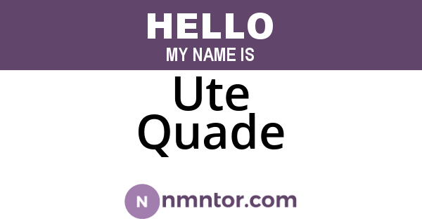 Ute Quade