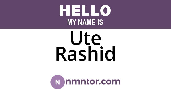 Ute Rashid
