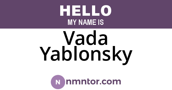 Vada Yablonsky