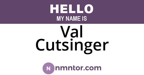 Val Cutsinger