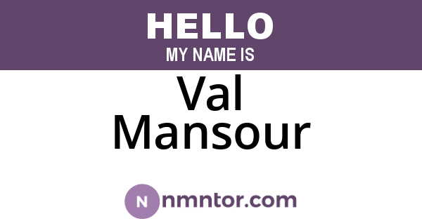 Val Mansour