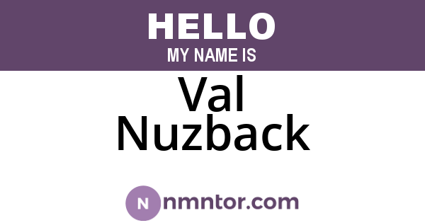 Val Nuzback