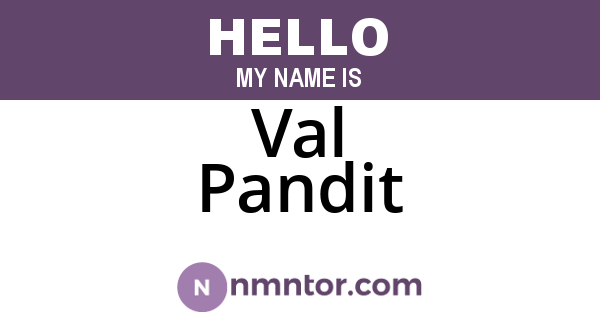 Val Pandit