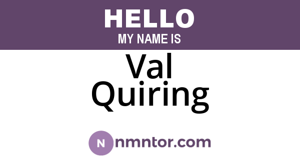 Val Quiring