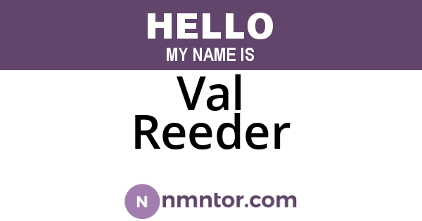 Val Reeder