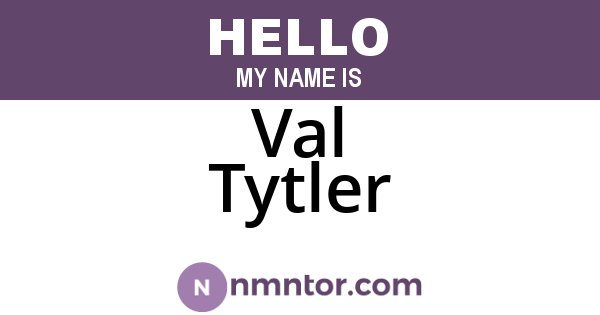 Val Tytler