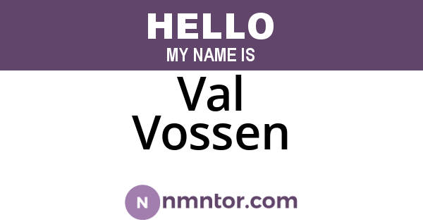 Val Vossen