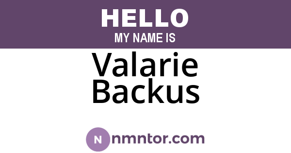 Valarie Backus