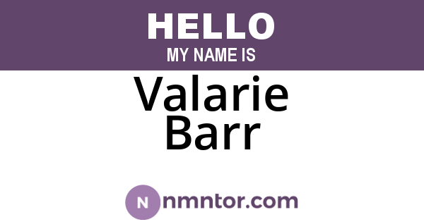 Valarie Barr