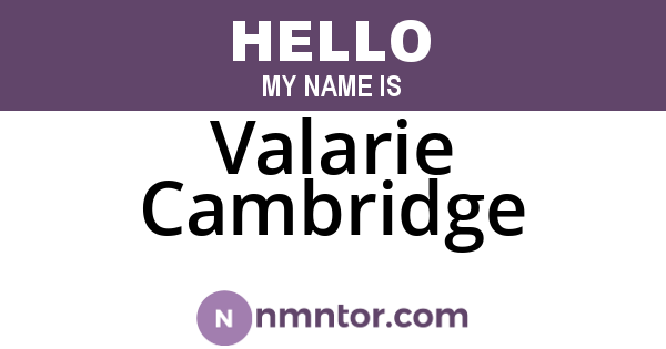 Valarie Cambridge