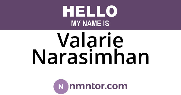 Valarie Narasimhan