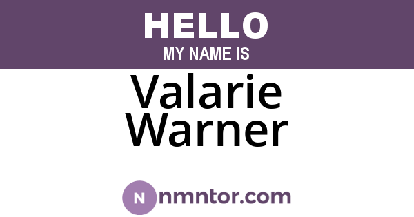 Valarie Warner