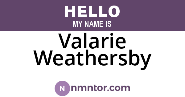Valarie Weathersby