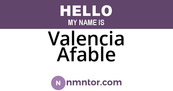 Valencia Afable