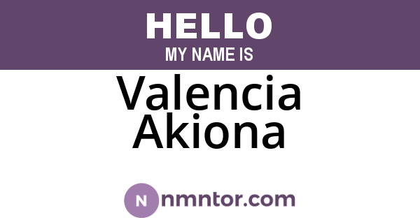 Valencia Akiona
