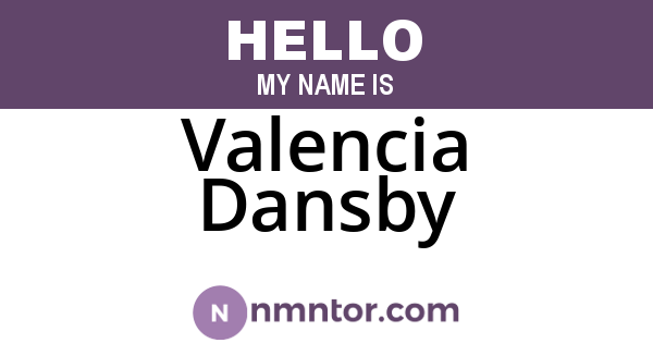 Valencia Dansby