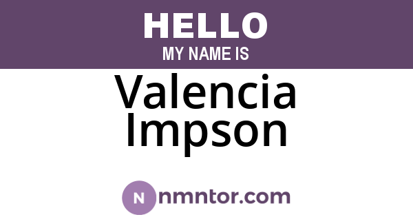 Valencia Impson