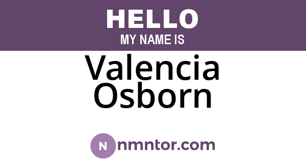 Valencia Osborn