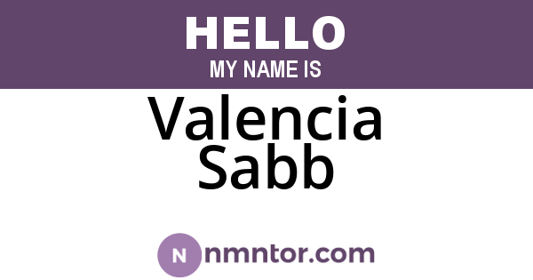 Valencia Sabb