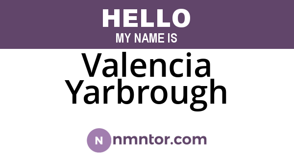 Valencia Yarbrough