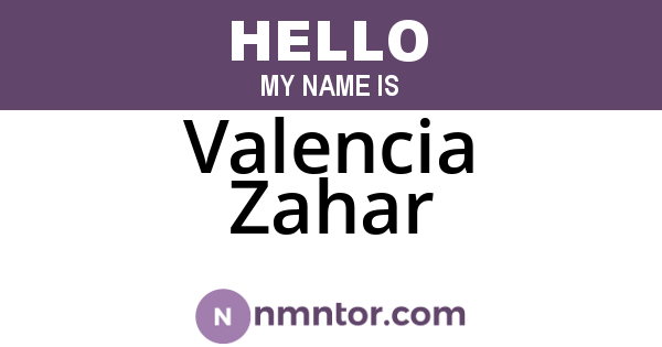 Valencia Zahar