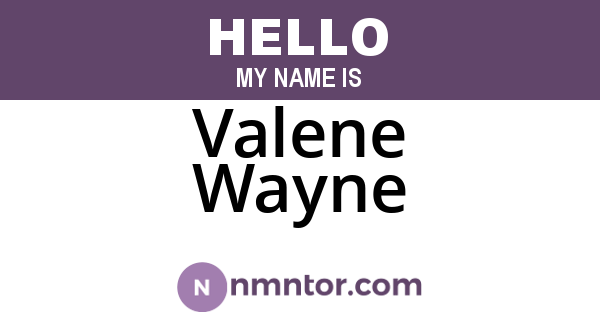 Valene Wayne